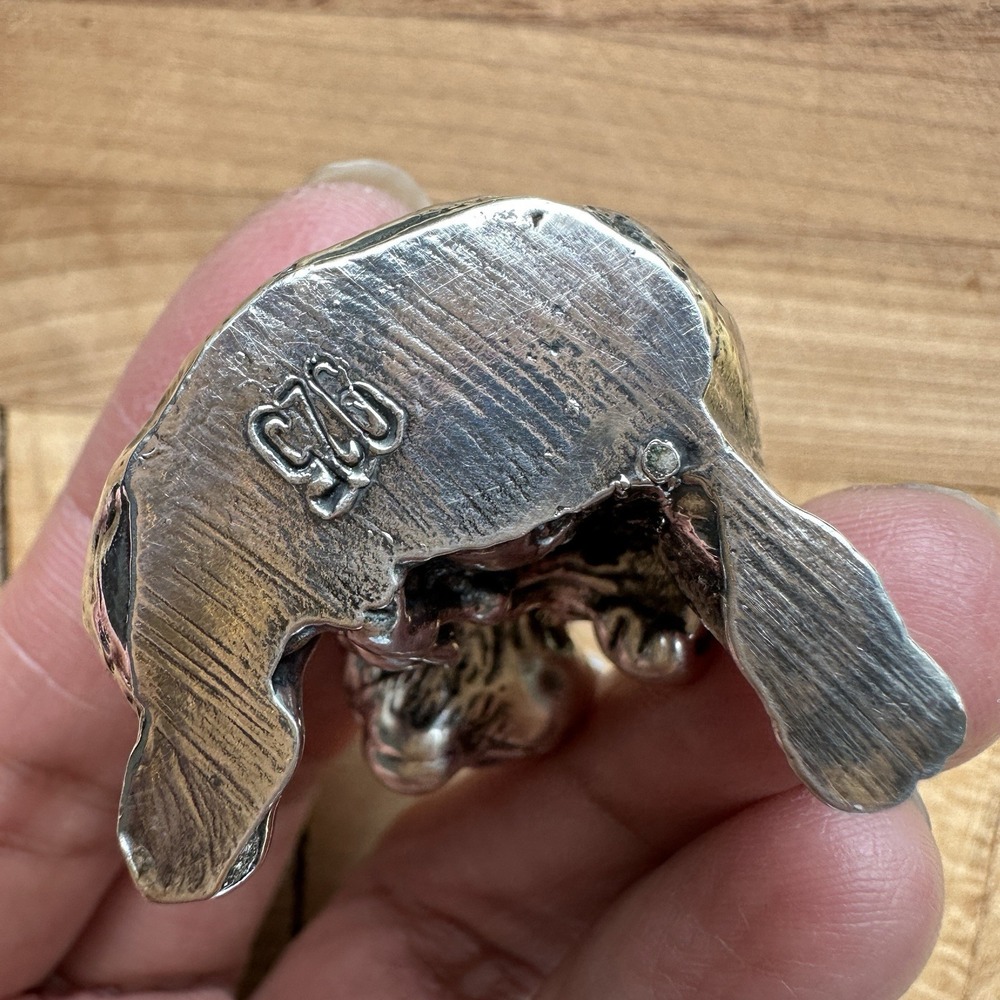 Vintage Sitting Panda Bear Bamboo‎ Puffy Pendant 1.75 Inch 925 Sterling 12.3g - Picture 5 of 10